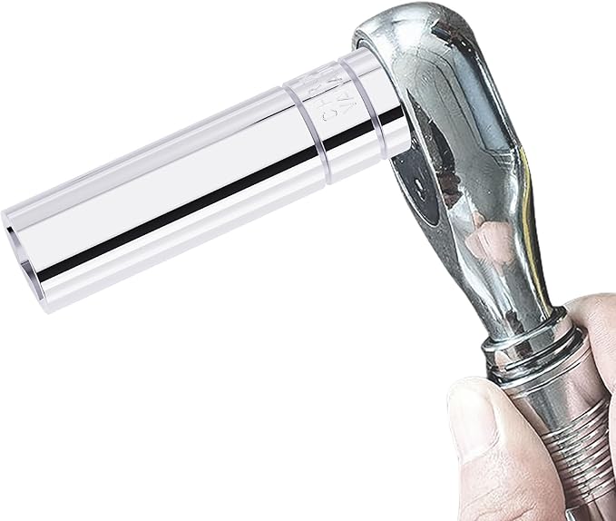 20mm Deep Socket, 1/2 Inch Drive, 6-Point, Metric, Heat Treated CR-V Steel Sockets, Full Polishing, 3.1 Inch Length