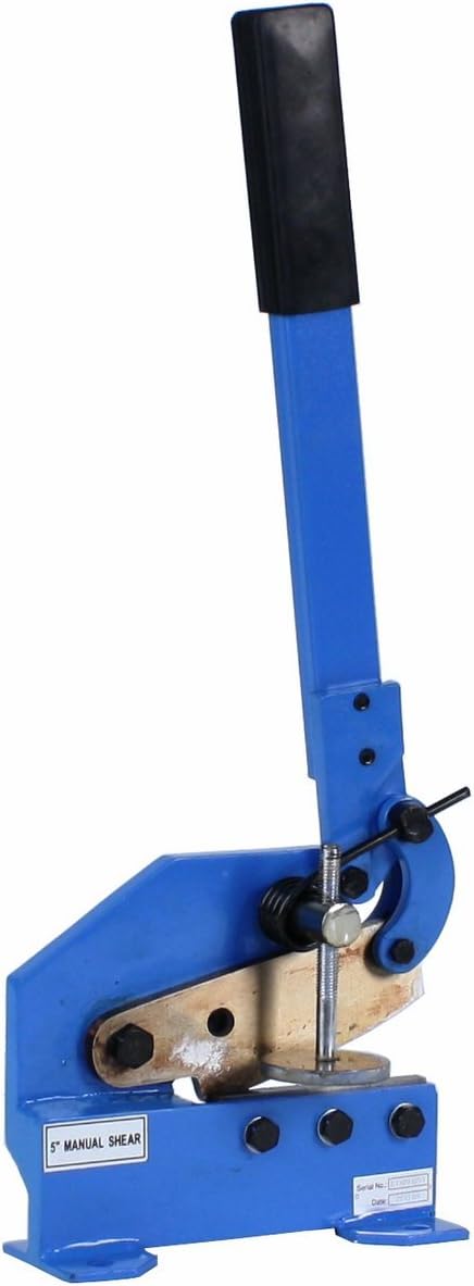 Erie Tools 5" Benchtop Manual Plate Shear ??Cuts Sheet Metal, Rebar, Carbon Steel, Round Stock ??Heavy-Duty Hand Plate Cutter