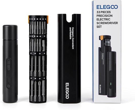 ELEGOO 35-in-1 Electric Screwdriver Set with LED and 33 Magnetic Bits, Type-C Rechargeable 1500mAh Battery, Precision Power Tool Kit for 3D Printer Maintenance, Small Electronics Repairs, Engineers