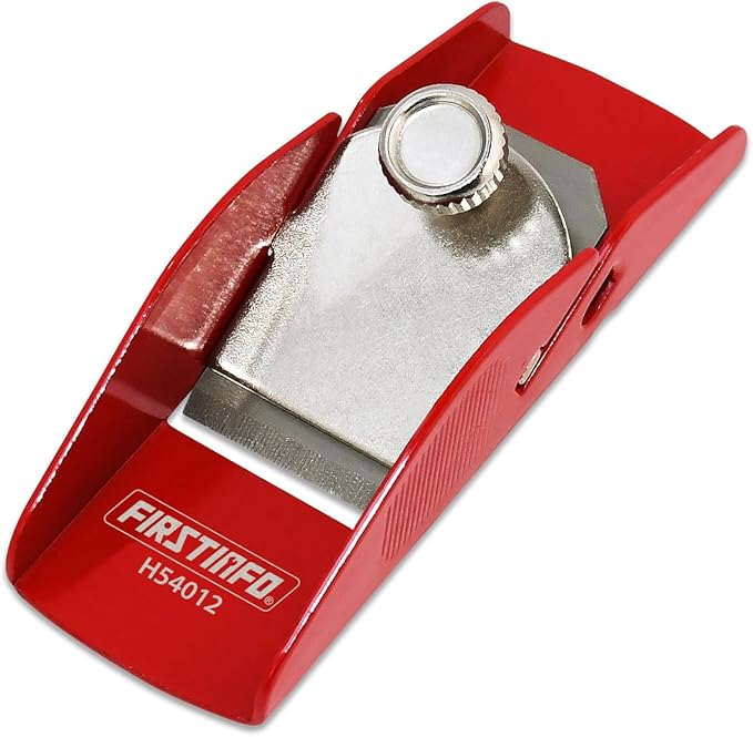 FIRSTINFO H54012 Mini Hand Plane Small Lightweight Steel Body Trimming Plane for Woodworking/Trimming/Wood Planing, Red