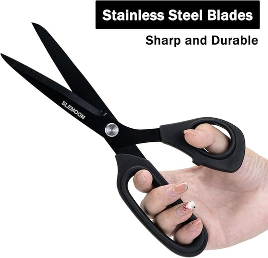 9 Inch Tailor Scissors All Purpose, Heavy Duty Premium Stainless Steel Scissors, Comfort Grip Handles for Fabric, Leather, Sewing & Crafting