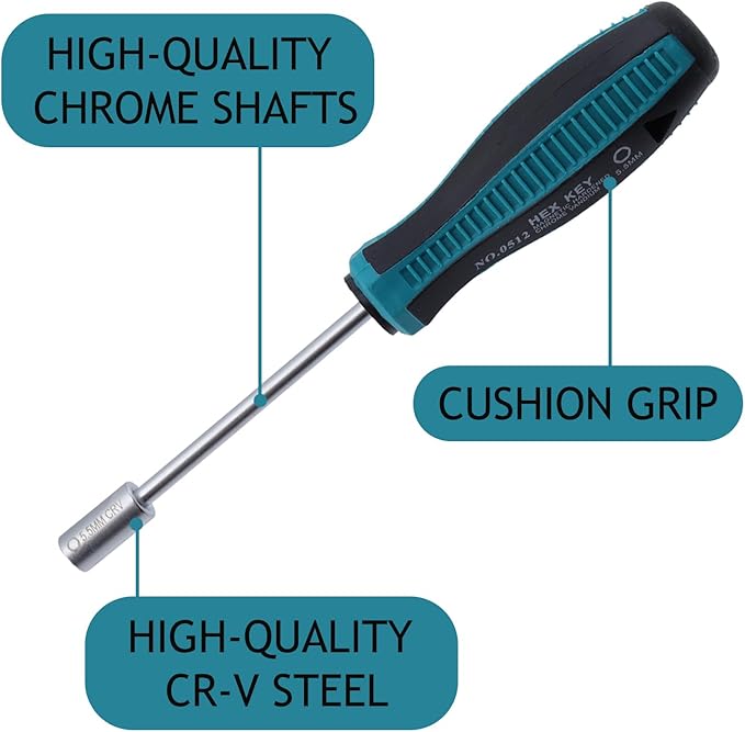 5.5mm Hex Nut Screwdriver Socket Driver Hex Nut Key Wrench Screwdriver - Pack of 2