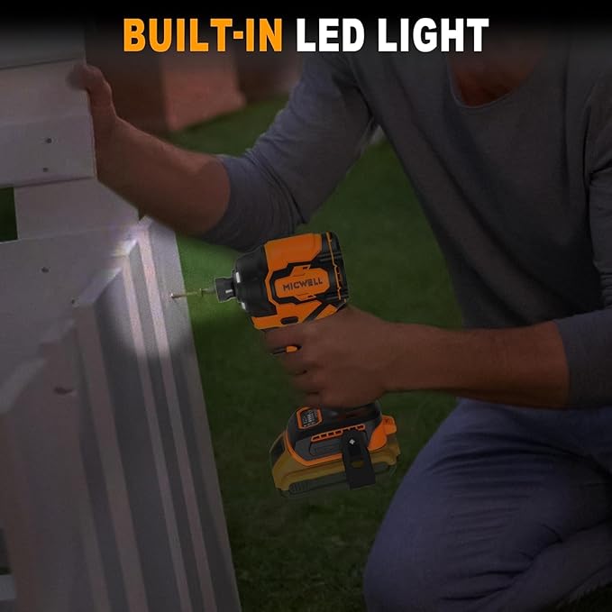Cordless Impact Driver and Drill Combo Kit (Tool Only) Compatible with Dewalt 20V Max Battery, Up to 2300 In-lbs Brushless1/4" Impact Driver and 620 In-lbs 3/8" Power Drill with Tool Bag, LED Light
