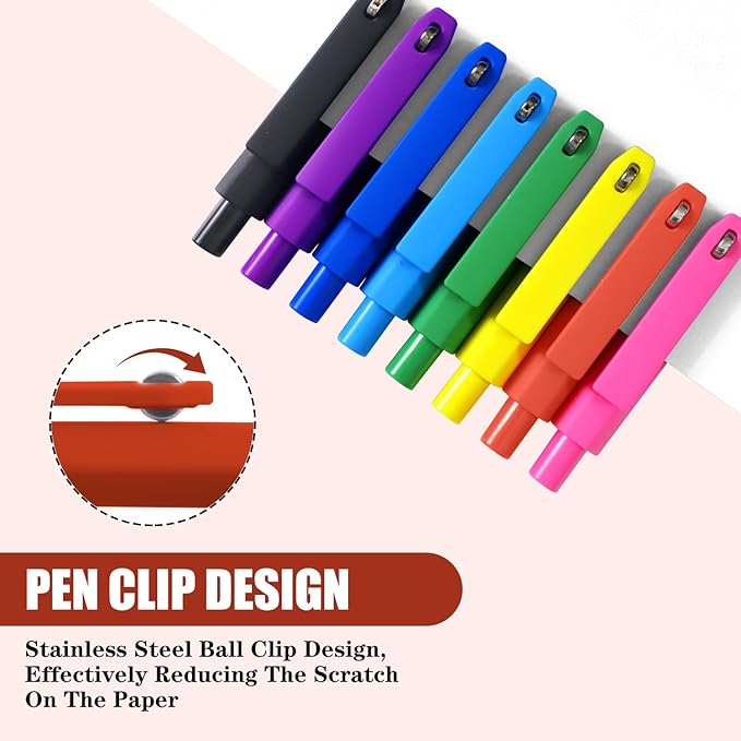 Vitoler Gel Pens,8 pcs Fine Point Pens,0.5 mm Black Ink Pen Quick-Dry,Smooth Writing Pen for Journaling Bible School Office Supplies,Gifts for Women