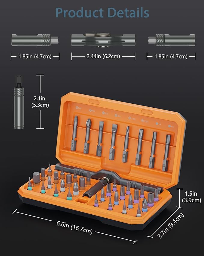 Upgraded 42 in 1 Magnetic Screwdriver Set, Ankilo DIY Ratchet Screwdriver Set, Multi Bit Magnetic Drive with 40 PCS Magnetic Bits, Portable Repair Tool Kit for Home, Bike Repairs for Christmas Gifts