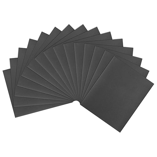HARFINGTON 15pcs Sandpaper 2000 Grit 9 x 11 Inch A-Weight Backing Silicon Carbide Abrasive Wet Dry Sanding Sheets for Wood Finishing, Metal Sanding, Automotive Polishing