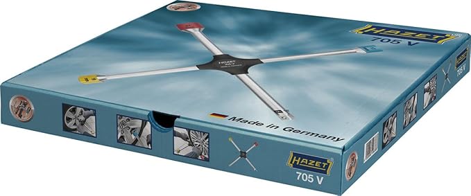 HAZET Cross Wrench 705V I External Hexagon Profile 17 X 19 X 21 X External Square Drive 12.5 = 1/2 I All Common Wrench Sizes in One Tool - For Cars, Vans and Large Vehicles