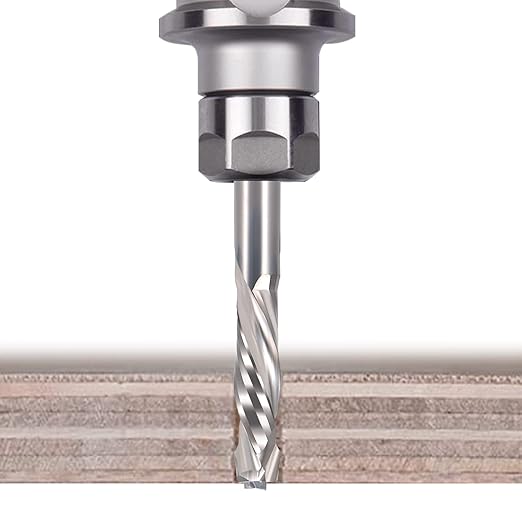 Spiral Router Bits Up Down Compression Bit 1/4 inch Cutting Diameter, 1" Cutting Length,1/4 inch Shank Solid Carbide CNC End Mill for Wood Carving Engraving Grinding Grooving