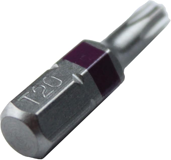 T20 Torx/Star Driver Bit - Color Coded 1" Torx/Star Drive Bit for Screws and Fasteners (100 Count)