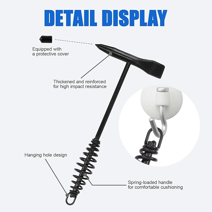 Welding Chipping Hammer with Spiral Spring Handle,11 Inch,Wire Brush,10 Inch,Welding Hammer Slag Removal Tool Set