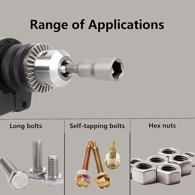 Nut Driver Bit 12mm,80mm Length,Hex Shank,Screwdriver Nut Driver Socket,Quick Change Metric Impact Nut Driver Adapter Tool for Loose Bolts and Nuts