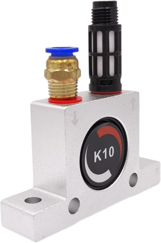 K 1/4'' K10 Thread Pneumatic Vibrator Power Concrete Vibrator Ball Type Aluminum Alloy Air Turbine Oscillator with Silencer