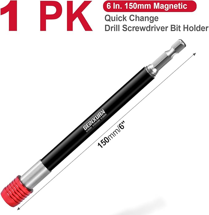 6??Impact Screwdriver Bit Holders Extra Long, Magnetic Extension Quick-Change Socket Drill Bit Holder Cr-V Steel Hex Shank Quick Release Drill Bit Guide