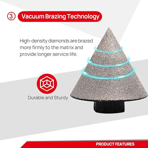 DT-DIATOOL Diamond Beveling Chamfer Bit 1-7/8 Inch for Tile Porcelain Ceramic Granite Marble Existing Holes Enlarging Polishing Shaping Trimming Repairing