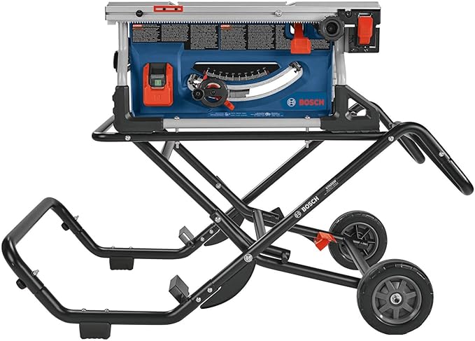 BOSCH GTS15-10 10 Inch Portable Jobsite Table Saw with Gravity-Rise Wheeled Stand, 15 Amp, 32-1/8 Inch Rip Capacity, 4 HP