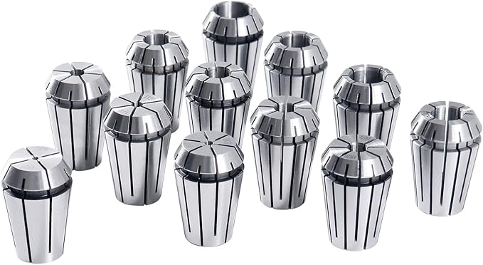 Accusize Industrial Tools 12 Pc Er-20 Collet Set, Size from 1/16'' up to 1/2'' in Fitted Strong Alunimum Box, 0223-0799