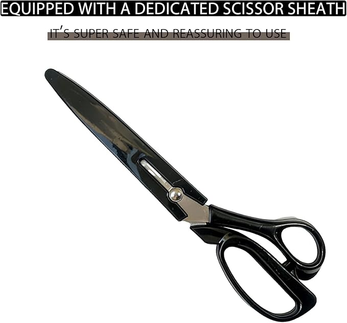 Professional Tailor's Scissors, Heavy Duty Stainless Steel Fabric Cutting Shears, Composite Alloy Blade (Plastic Handle, 10 inches)