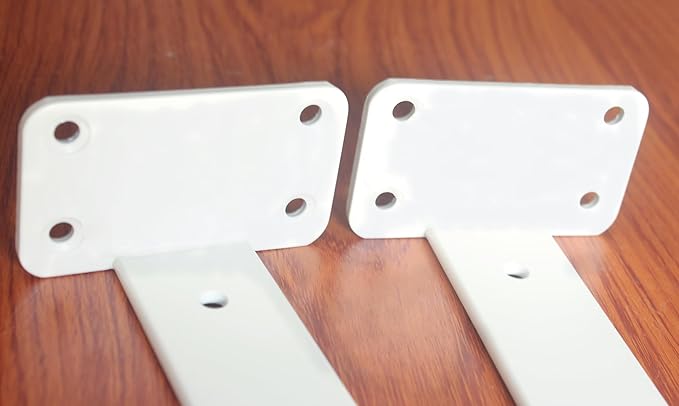 12 Pack - 5 inch White Hidden L Shelf Bracket (1/5 Inch Thicked) Iron Floating Shelf Brackets Rustic Industrial Metal Brackets for Shelf Support