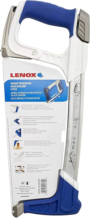 LENOX Tools High-Tension Hacksaw, 12-inch (12132HT50) (Metal/Improved Version)