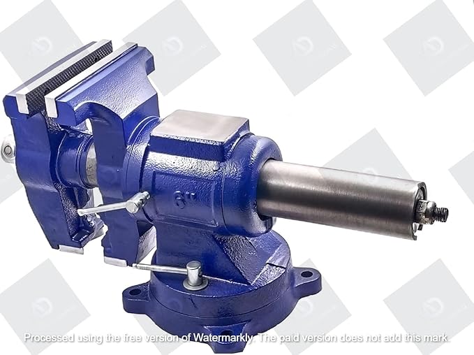 A.D. International 6" Heavy Duty Bench Vise, Double Swivel Rotating Vise Head/Body Rotates 360째,Pipe Vise Bench Vices 30Kn Clamping Force,for Clamping Fixing Equipment Home or Industrial Use