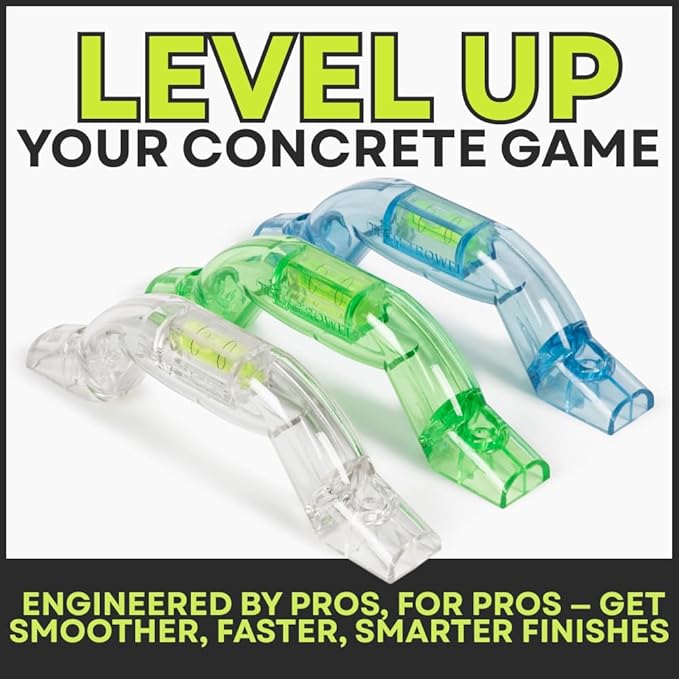 Tech Trowel Concrete Trowel Handle Clear Polycarbonate Handle with Built-in Level, USA Patented Concrete Finishing Tool for Flat and Sloped Surfaces, No Blade Included