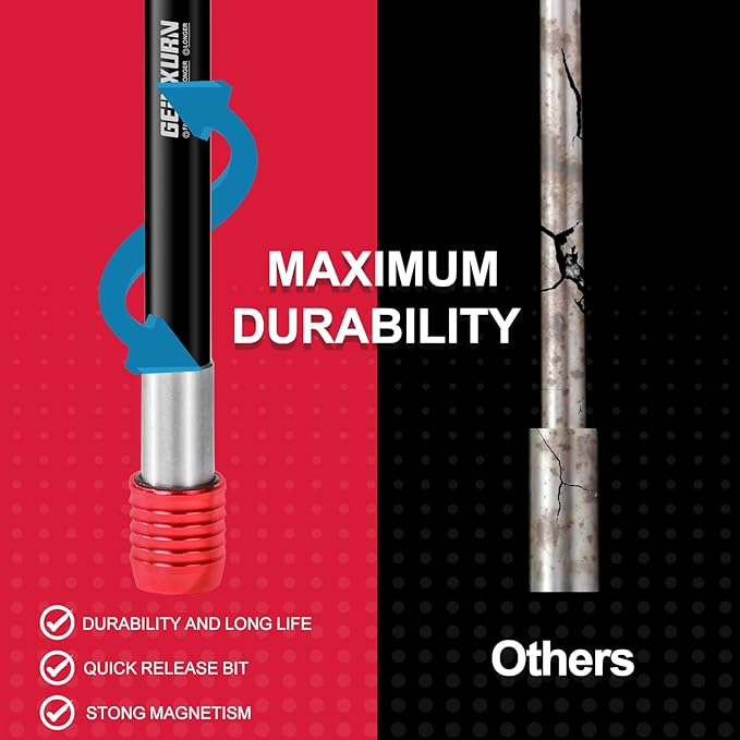 12??Impact Screwdriver Bit Holders Extra Long, Magnetic Extension Quick-Change Socket Drill Bit Holder Cr-V Steel Hex Shank Quick Release Drill Bit Guide