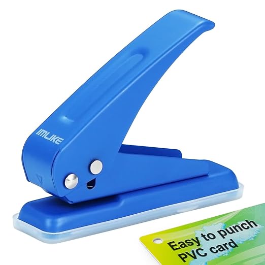 IMLIKE Metal Single Hole Punch: 1/4 Inch One Hole Small Puncher - Strong 1 Hole Paper Punch - Easy Punch 16 Sheets Paper - Can Punch 1/24 Inch PVC Card and Under 1/16 Inch Cardboard