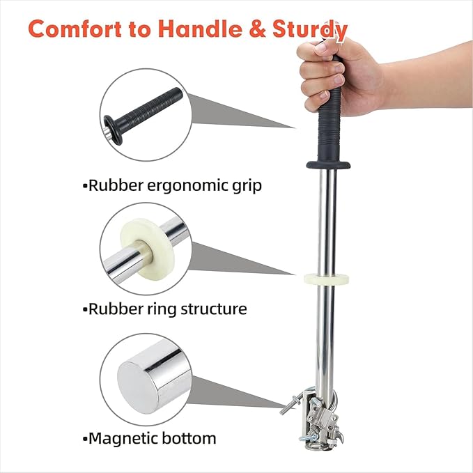 SUNIYUILD Magnetic Pickup Tool, Magnet Wand with Release Handle for Pickup Nails, Screws, and Metal Scraps, Magnetic Chip Collector - Pickup Magnet Tool For Metal Cuttings & Shavings