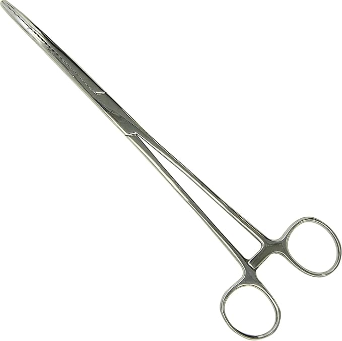 Pean Hemostat Straight and Curved Multipurpose Locking Tweezer Clamps Serrated, Stainless Steel - Hemostats for Nurses, Fishing Forceps, Crafts and Hobby
