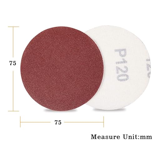 SPEEDWOX 100pc 3 Inch Sanding Discs Hook and Loop Sandpaper 120 Grit Sander Disc Sanding for Drill Grinder Rotary Tools No Hole