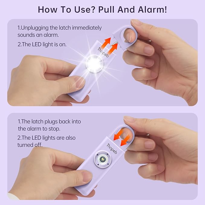 Thopeb?밫he Original Personal Safety Alarm for Women Self Defense ??Elders & Kids Self Defense Keychain Siren ??135dB Loud Siren Bird Sound ??Cute Key Chains Protection (Purple)