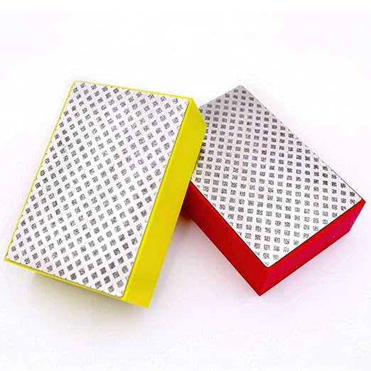 Diamond Hand Polishing Pads Extremely Sharp Sanding Block Kit for Sanding Ceramic Tile Concrete Glass Stone Granite Marble-60#,100#,200#,400# 4Pcs(Grid)