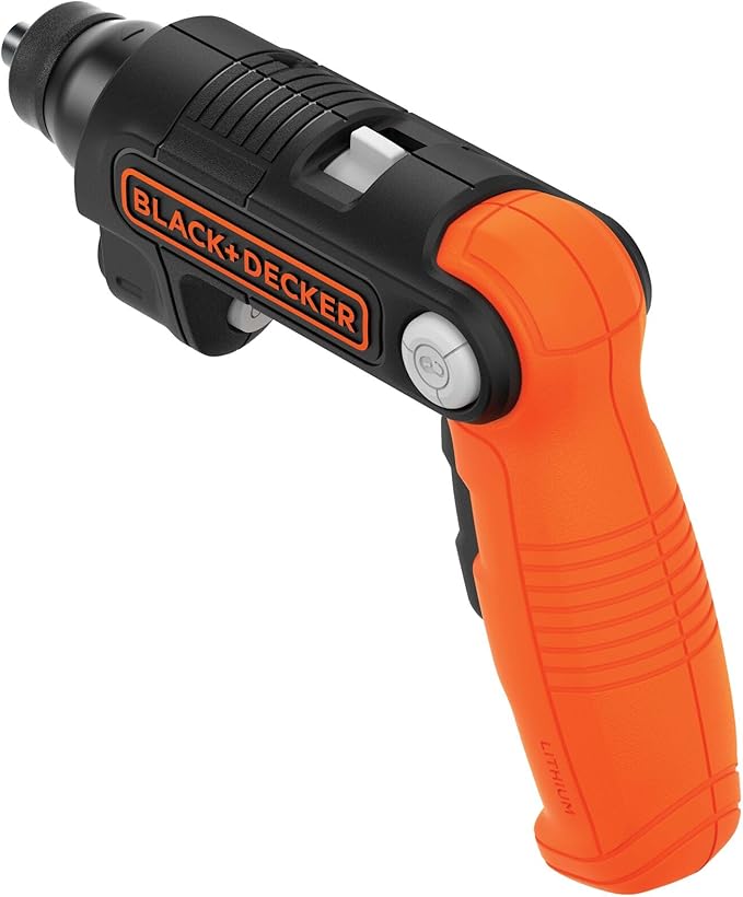 BLACK+DECKER Cordless Screwdriver with LED Light 4V MAX, Electric Screwdriver with 2 Pcs Bit Set (BDCSFL20C)