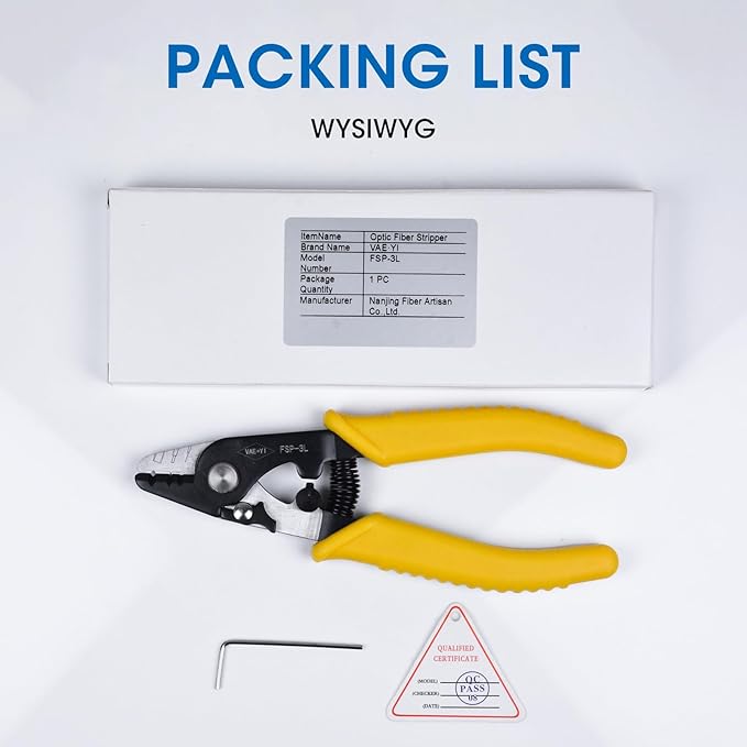 VAEYI Fiber Stripper, 6' Cable Stripper with Safe Lock and Anti Slip Handle, Klein Wire Stripper, Fiber Optic Tools, High-carbon Steel, FSP-3L
