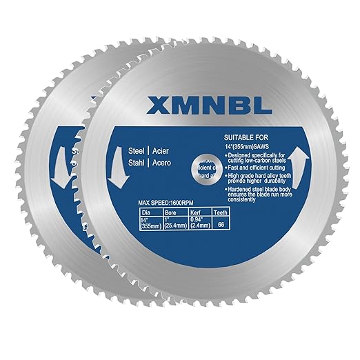 14 Inch Metal Steel Cutting Saw Blade,Replacement for Evolution 14 Inch Chop Saw Blade for Evolution S14CPS,S15CPS,S355MCS,S355CPS,S380CPS|Metal Cutting Saw,66Teeth Mild Steel Cermet Blade（2PC