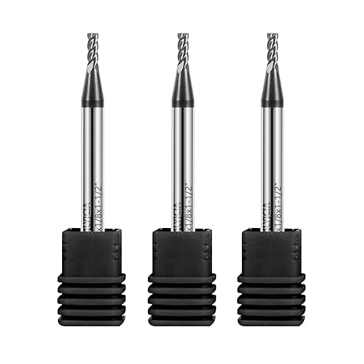 3PCS 7/64" Carbide Square End Mills Set 4 Flute AlTIN Coated CNC Milling Bits for Alloy Steels, Hardened Steels, Cast Iron