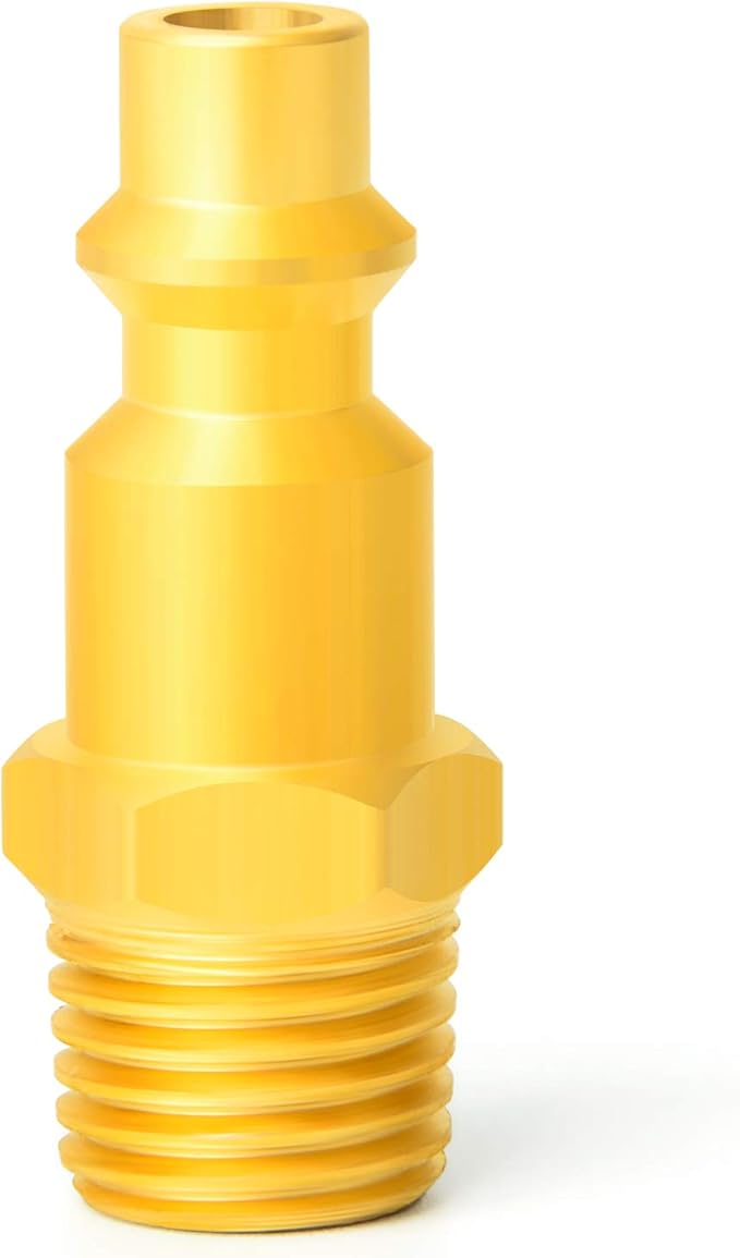 GASHER Brass 1/4" NPT Male Industrial Air Plug, Pneumatic Plugs 300PSI (20-Pack)