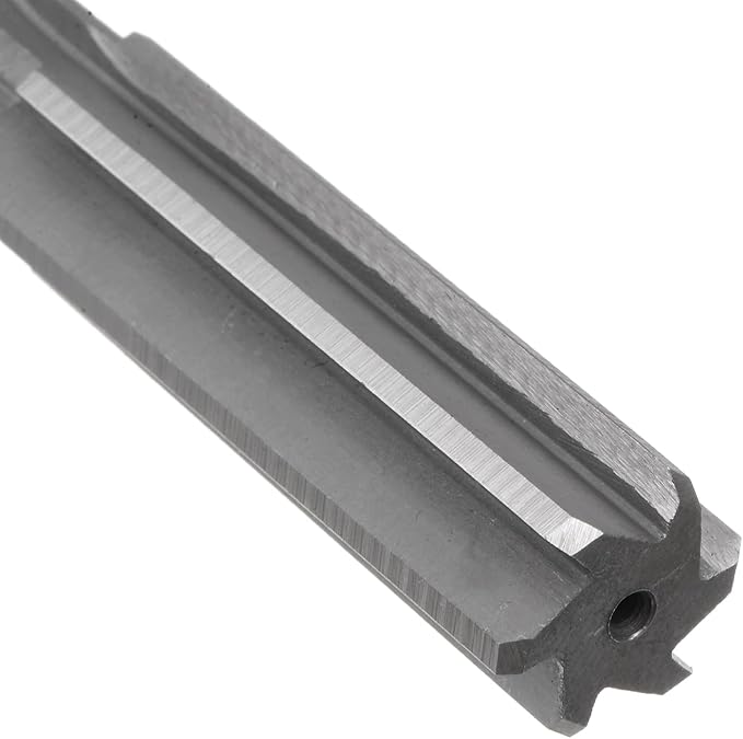 uxcell Chucking Reamer 17.5mm, H7 HSS Lathe Machine Reamer 6 Straight Flutes, Round Shank Milling Cutting Tool, Metric Reaming Drill Bit for Stainless Steel Metal Hole