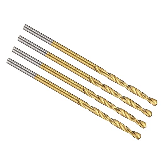 PATIKIL 1mm Drill Bit, M42 8% Cobalt High-Speed Steel Jobber Straight Shank 135° Titanium Nitride (TiN) Coated for Hard Metal Stainless Steel - 4 Pack