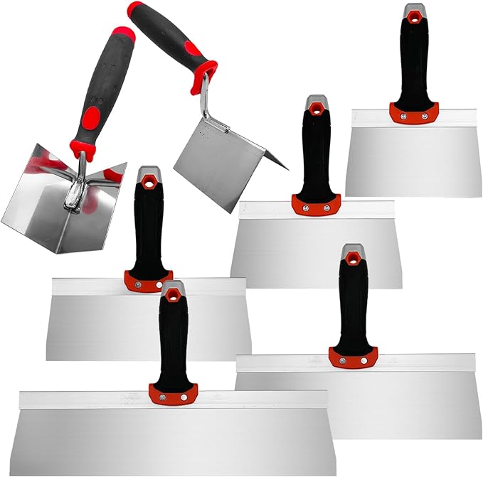 7 Pack Drywall Knife and Corner Tool Set, 6????0??2??4??Taping Knives, Outside Corner Trowel & Inside Corner Trowel for Joint Taping, Finishing, Patching