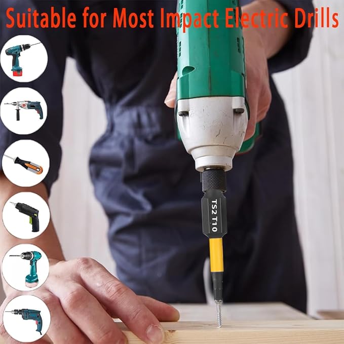 7pcs Impact Security Torx Bit Set, T10 to T40 Tamper Proof Star Bits 3.94 Inch Long, S2 Alloy Steel Magnetic Screwdriver Bits with 1/4" Hex Shank for High Torque Drill Driver, Automotive, Electronics