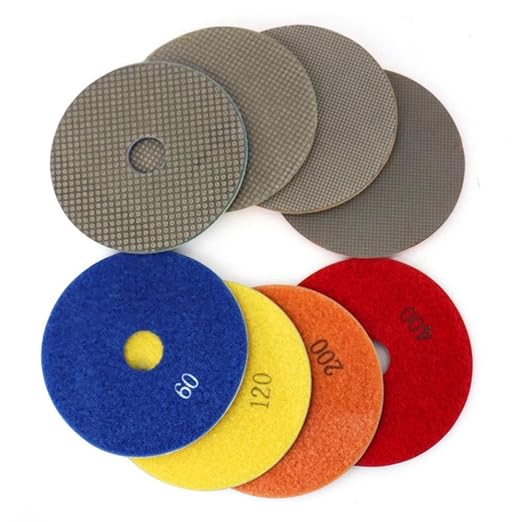 4 Inch Electroplated Diamond Grinding/Polishing Pads Sanding Granite Concrete Glass Metal Stone Grinding Disc(grit 60/120/200/400-4pcs)