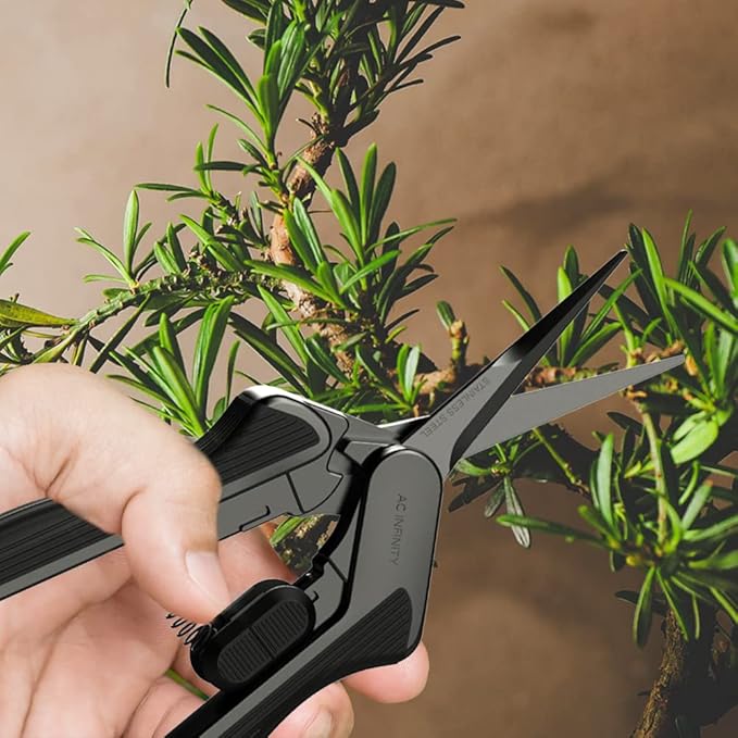 AC Infinity 6.6??Stainless Steel Pruning Shear 2-Pack, Lightweight Ergonomic Design, Straight Precision Blades with Nonstick Teflon Coating for Gardening, Hydroponics, Grow Tents