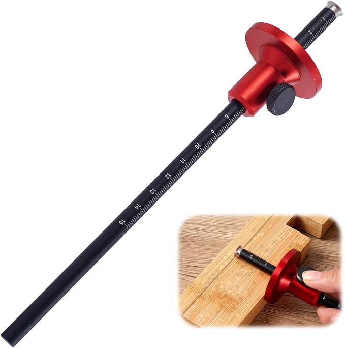 Wheel Marking Gauge for Woodworking, Micro-Adjustable Dovetail and Mortise Marker with Dual Metric Imperial Scales, Anti-Roll Design, Aluminum Alloy Carpentry Tool