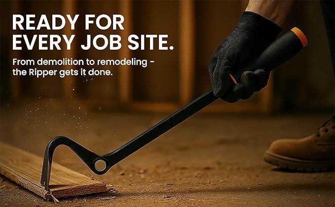 Ripper ??The Ripper Heavy-Duty Indexing Crowbar & Nail Puller Tool, Multi-Angle Wrecking Bar for Trim, Flooring & Demolition (Ripper)