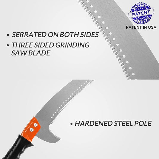 Walensee Pole Saws for Tree Trimming 7.7 FT Lightweight Manual Stainless Steel Extension High Pole Pruning Pole Saw with Blade for Trimmer Branches Pole Cutter and Pruner at Forestry Yard Garden Patio