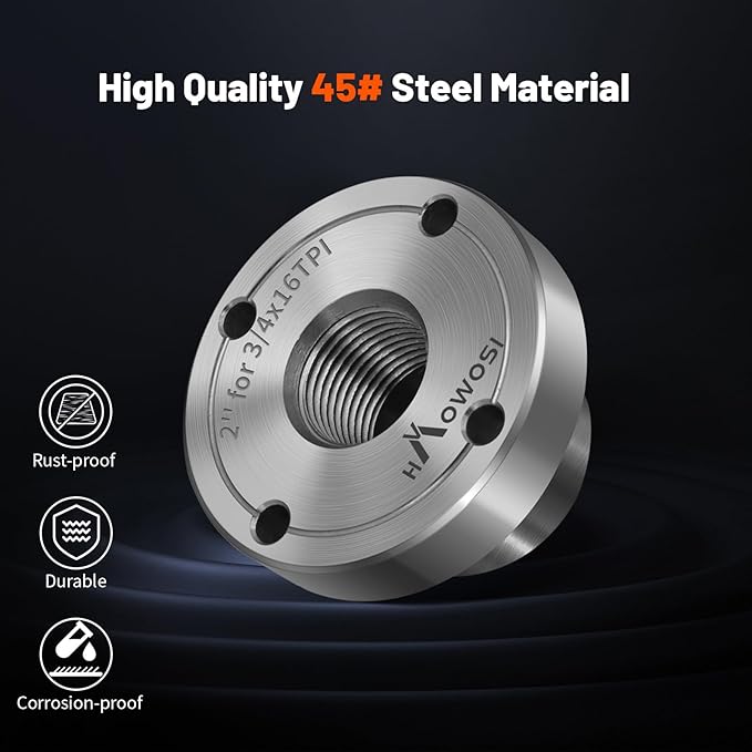 Wood Lathe Steel Faceplate 2", Faceplate for Wood Lathe,Lathe Face Plate Fit for 3/4" x 16TPI Spindle