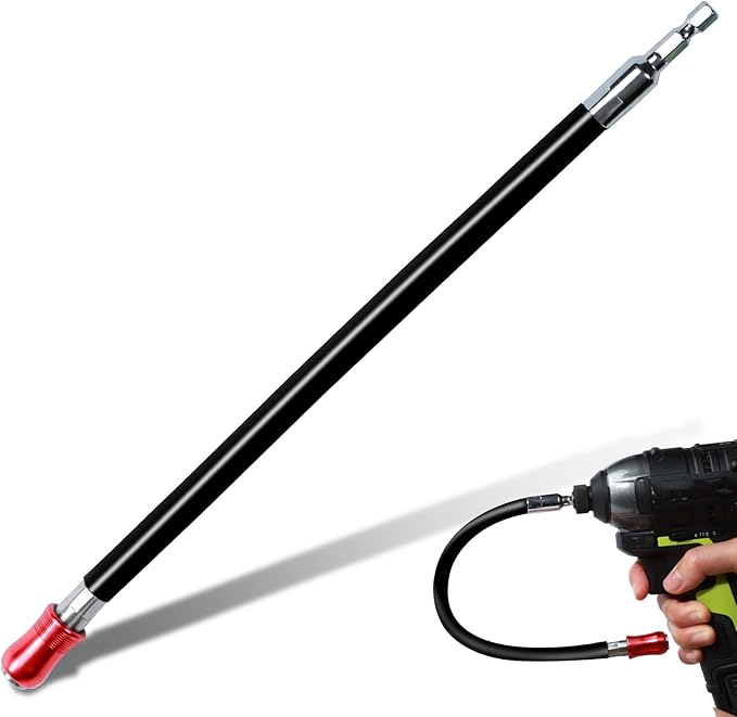 12Inches Flexible Drill Bit Extension Screwdriver Bit Holders, 1PACK Flex Shaft Extension Socket Bit Holder Hex Shank Quick-Change Drill Bit Guide