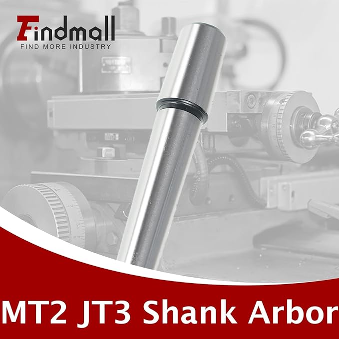 findmall MT2+JT3 Tanged End Drill Collet Arbor Adapter with Tang End for Drill Chucks and Machine Tool