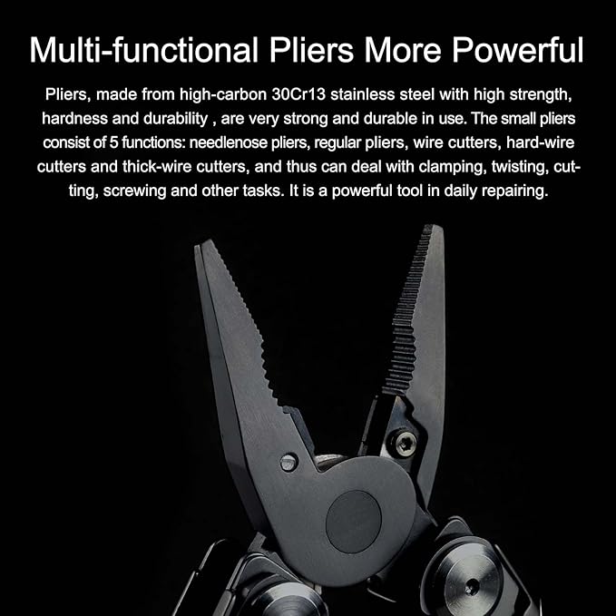 NEXTORCH MT10 16-in-1 Multi-Tool, Stainless Steel Multitool Pliers with 50Cr15MoV Pocket Knife, Huge Scissors, EDC Multitool Utility Tool for Camping Outdoor Activities